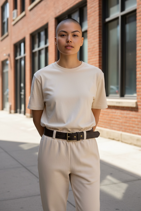 Basket Weave Mahogany Antique belt